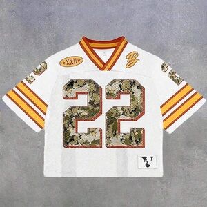White and Orange Men's Jersey